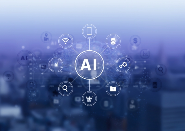 AIのイメージ画像 グラフや歯車のイライト